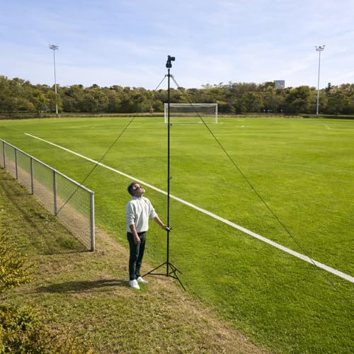 Glide Gear TST 12 12-Foot Tripod Stand – Air-Cushioned Telescoping Sections, Heavy-Duty Aluminum Construction, Adjustable Height, Supports Cameras Up to 4 lbs - Stabilization Kit Included - size: TST 12 - 12 Ft. Tripod