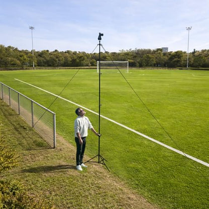 Glide Gear TST 12 12-Foot Tripod Stand – Air-Cushioned Telescoping Sections, Heavy-Duty Aluminum Construction, Adjustable Height, Supports Cameras Up to 4 lbs - Stabilization Kit Included - size: TST 12 - 12 Ft. Tripod