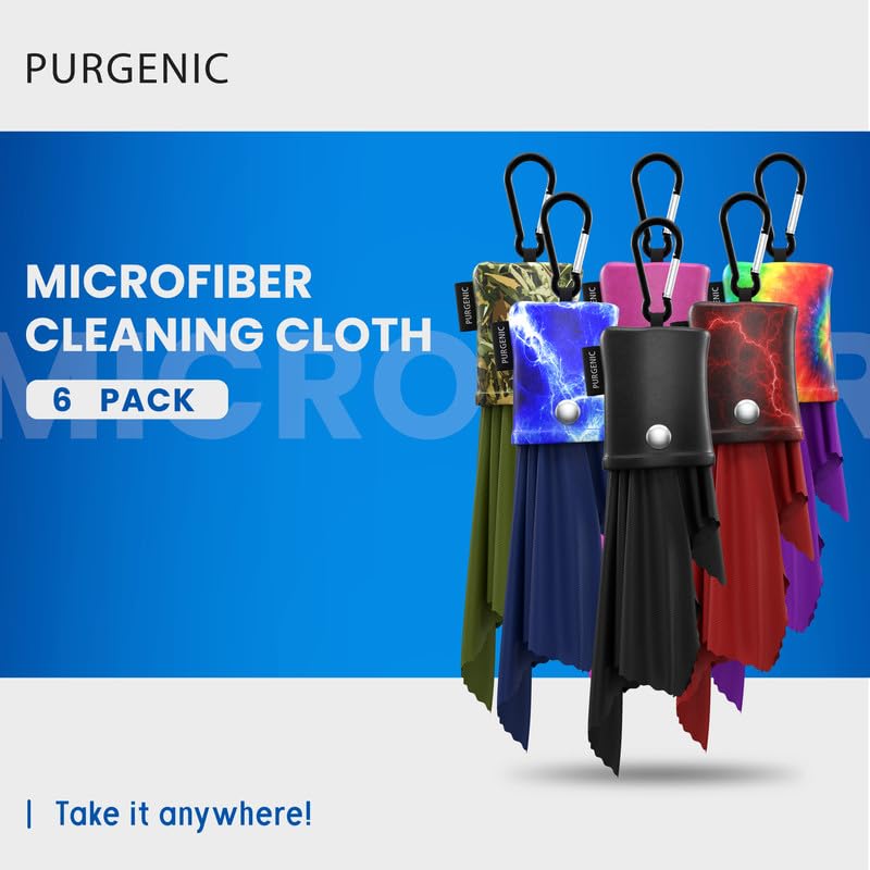 Microfiber Cloth & Glasses Wipes (6 Pack) Lens & Glasses Cleaning Cloth - Eyeglass Cleaner - Camera Lenses & Gadget Delicate Screens - All Six - color: All Color, size: 6 Pack