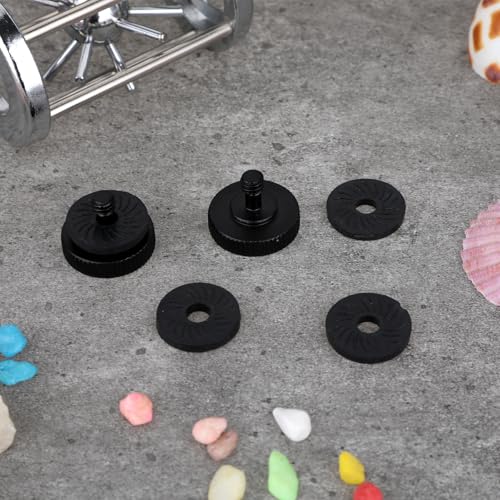 2Packs Thumb Camera Quick Release Adapter with 4 Packs Rubber Washers Tripod Screw with Rubber Pad 1/4 Male to 1/4 Female Thread L Bracket Mount for Camera Mounting Plate