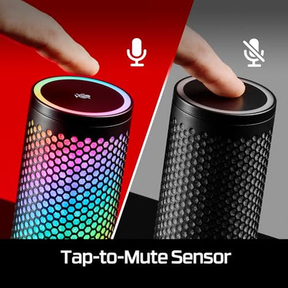 HyperX QuadCast 2 S – USB Microphone, with RGB Lighting, Streaming and Podcasting, with On-Board Controls, LED Lighting, Removable Shock Mount, PC, Mac, USB-C - Black - style: QuadCast 2 S