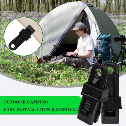 Tarp Clips Heavy Duty Lock Grip, 60Pcs Tarp Clip, Multipurpose Fix Tarp Clamps for Awnings, Camping Tent, Caravan Canopies, Shade Cloth & Tarp Tie Down Clips (60PCS-Black) - color: 60pcs-black