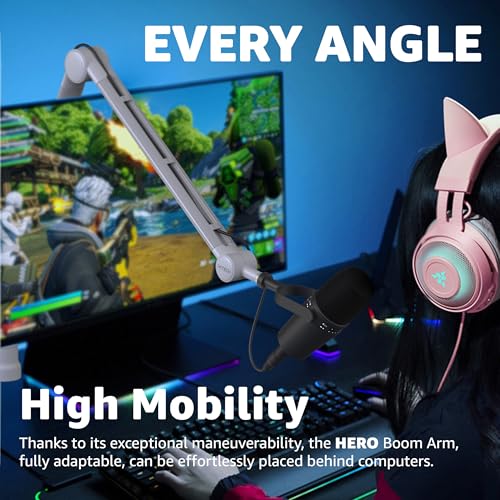 IXTECH Boom Arm - Adjustable 360° Rotatable Microphone Sturdy Stainless Steel Mic Desk, Table Stand Foldable Scissor Stable Mount Arms for Radio Studio, Podcast, Gaming (MATTE SILVER) - color: Matte Silver