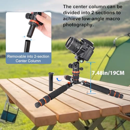 Koolehaoda Mini Tabletop Tripod with 360° Ball Head, Aluminum Portable | Compact Lightweight Desktop Camera Tripod Stand with Quick Release Plate, Adjustable Height for DSLR Video Camcorder Phone
