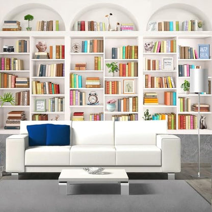Bookshelf Bookcase Backdrop Library Backdropoffice Background 7 * 5ft | Bookshelf Bookcase Backdrop Home Office Meeting Video Conference Decor Calls Video Recording Photo Props