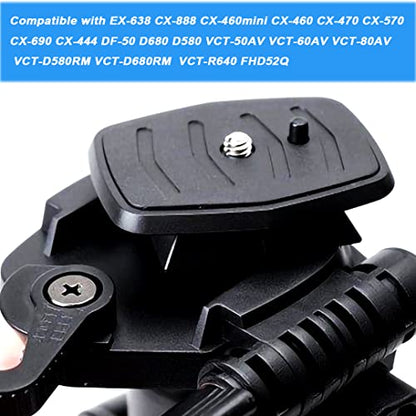 2 Pack 43mm Tripod Quick Release Plate Camera Mounting Adapter, QR Ball Head Parts Replacement for Torjim 60-Inch AX60, Endurax 66'' ETR66 Mount 1 11/16'', Black - size: 43mm