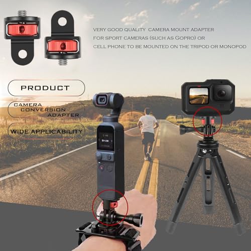 Niewalda Aluminum Tripod Adapter,1pcs ¼-20 Conversion Adapter Mounts, Compatible with GoPro Action Cameras/ Insta360 X3/ Sjcam/Action Camera and Other Standard 1/4 inch Mount Adapter Accessories