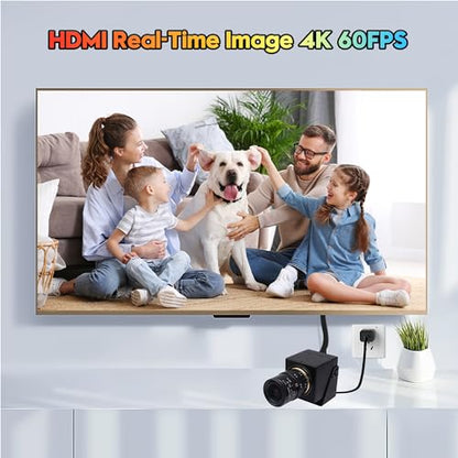 SVPRO 4K 60fps Streaming Camera with 4X Optical Zoom & Manual Focus, HDMI/USB 3.0 Webcam for PC/Mac - Live Broadcast/OBS/Monitoring, 2.8-12mm CS Mount Lens - color: Camera with 2.8-12mm Lens