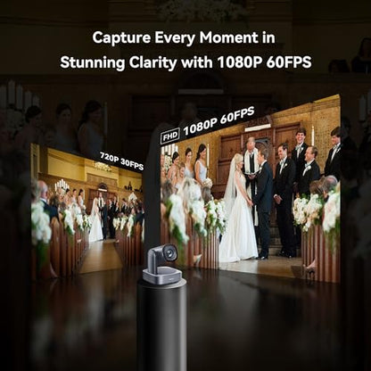 Tenveo VLoop PTZ Camera with 20X Optical Zoom Wide View Angle USB3.0/HDMI Works with Zoom Skype Teams FHD 1080P for Video Conference Red Dot Design Winner (VL20H) - color: Platinum Silver