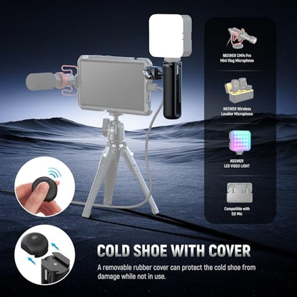 NEEWER PA045E Side Handle with Bluetooth Remote Shutter, Quick Release Clamp, Anti Off Cold Shoe for NEEWER 2nd Gen Phone Cage for 15 Pro/15 Pro Max/S24 Ultra, Silver Lock - style: PA045E