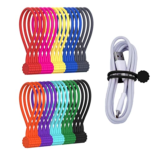Rich&Ray 10Colors-30Pack Reusable Silicone Twist Ties, Magnetic Cable Ties with Strong Magnet for Organizing Cables, Hanging Stuff, Used in Many Ways or Just for Fun (10C-30Pack) - color: 10color-30pack
