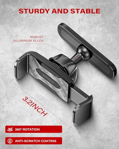 APPS2Car [2 Pack] Gym Magnetic Phone Holder, 360 Adjustable, Compatible with 4.7-6.5" Smartphones, Alloy Base and Joint, Black - size: Black - 2 Pack