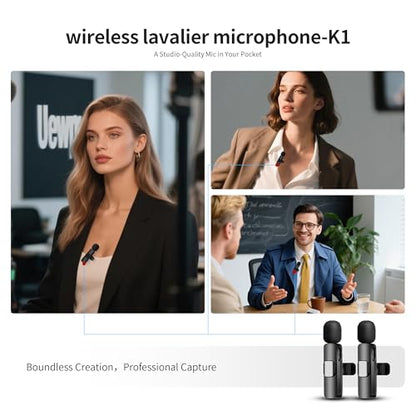 Wireless Microphone for iPhone iPad and Android Phone, 2 Pack Wireless Lavalier Lapel Mic with Noise Reduction, Plug and Play Mini Microphone for Video Recording Interview Podcast YouTube TikTok Vlog - size: 03_All iPhones & Androids (USB-C + Lightning)