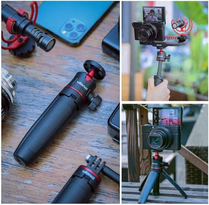 MT-08 Black Mini Tripod for Camera, 1/4" Screw Universal Tripod | Compatible with DJI OSMO 360/Pocket 3/Pocket 4/4Pro/Luna/Insta 360/Xtra/Sony, Extendable Handheld Vlogging Video Table Stand - color: Black