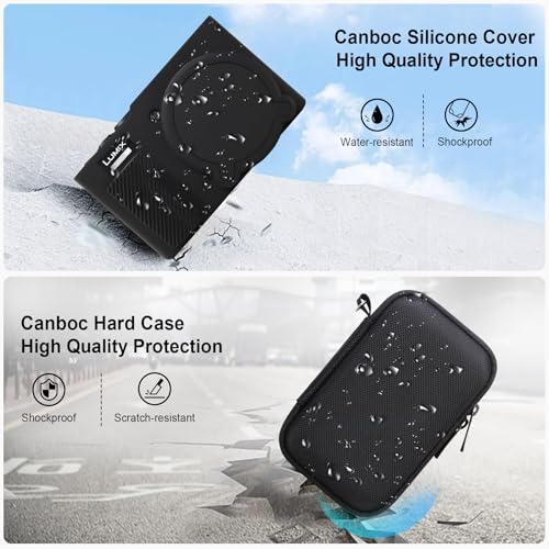 Canboc Case for Panasonic LUMIX ZS99 Point and Shoot Camera, Hard Carrying Case + ZS99/ TZ99 Soft Silicone Protective Cover with Removable Lens Cover, Black (Case Only) - color: Black