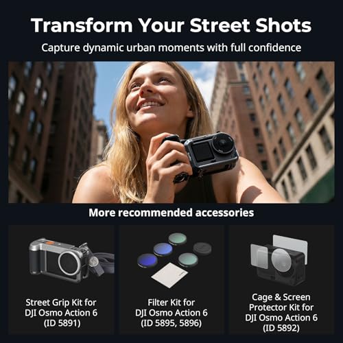 SMALLRIG Handle Grip Kit for DJI Osmo Action 6 with Metal Cage, Street Photography Grip for DJI, Action 6 Cage with Shutter Button, Cold Shoe, Wrist Strap, Lens Cover, 1/4 Threaded Hole - 6037 - style: Advanced Cage+Grip
