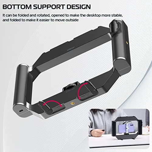 ULANZI Smartphone Video Rig with Light, U-Rig Light Cell Phone Handheld Stabilizer with Ring Light 2500K-9000K CRI 90+ for Filmmaking Live Steam YouTube Video Recording, with 5000mAh Build-in Battery - size: 280*51*195mm