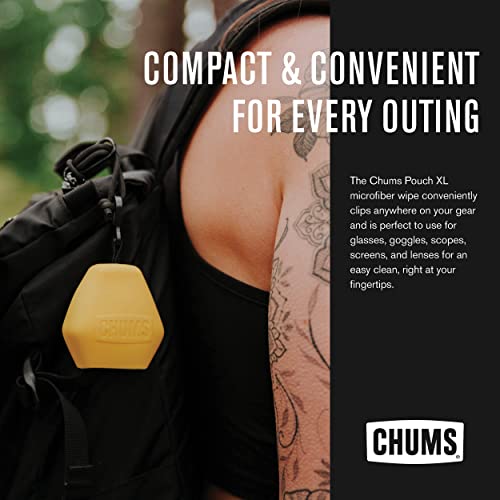 Chums Pouch XL Microfiber Lens Cloth - Portable Lens & Screen Cleaner Cloth Keychain (Black) - color: Black, size: Pouch XL