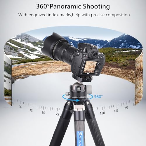55mm Low Profile Ball Head Tripod Ball Head ARTCISE KB55 Heavy Duty Tripod Head All Metal CNC Machining with Three 1/4" Quick Release Plates for Tripod, Monopod, DSLR, Camcorder, Max Load 88lbs /40kg