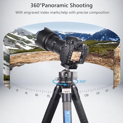 55mm Low Profile Ball Head Tripod Ball Head ARTCISE KB55 Heavy Duty Tripod Head All Metal CNC Machining with Three 1/4" Quick Release Plates for Tripod, Monopod, DSLR, Camcorder, Max Load 88lbs /40kg