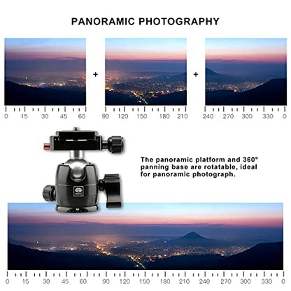SIRUI Camera Tripod Ball Head, 10KG/22.05lbs Loading Capacity, 360°Panning Base, Aluminum Build Quality, Safety Lock, Universal Mounting Plate for Easy Attachment (B-00K Ball Head) (B-00K) - color: B-00K
