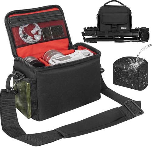 Camera Carrying Bag, Anti-Shock Camera Case Bag with Water-resistant Rain Cover Compatible for Canon EOS R50 M50 Powershot SX540 SX70, Nikon Coolpix L340 B700 P610, Panasonic LUMIX, Sony a6100 a6400 - color: Black, size: Small