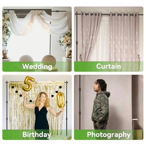 8'x10' Background Stand Backdrop Support System Set- Photo Video Muslin Studio Backdrop Stand with Carry Bag -Adjustable Backdrop Stand for Trade Show, Photography & Video - size: 8×10’
