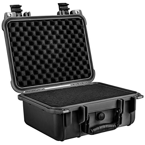 Eylar 13" Protective Hard Camera Case, IP67 Waterproof & Shockproof for Gear, Audio & Video Equipment, Drones, and Tools with Customizable Foam, TSA Approved, 13.37 Inch x 11.62 Inch x 6 Inch (Black) - color: Black