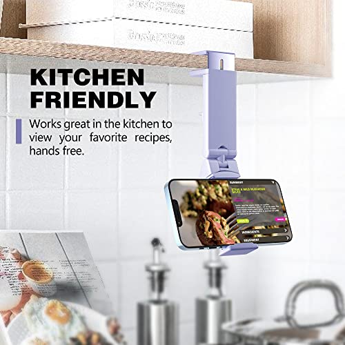 Perilogics Airplane Phone Holder Mount Universal in Flight Hands Free Viewing with Multi-Directional Dual 360 Degree Rotation (Black/Lavender) - color: Black / Lavender