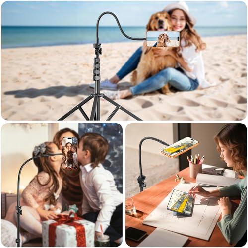 elitehood Magnetic iPhone Tripod Stand with Flexible Gooseneck, Magsafe Phone Stand for Video Recording Filming, Heavy Duty Aluminum Phone Tripod for iPhone 17 Pro Max / 17 Pro / 16 Pro Max - style: Magnetic Phone Tripod
