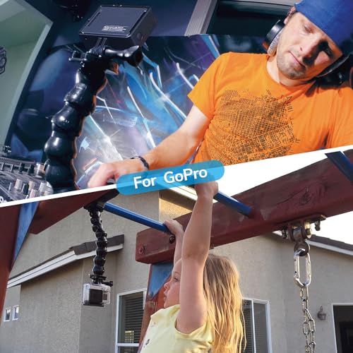 Phone Holder Clamp Gooseneck Mount Cell Phone Desk Clip for iPhone | Mobile Table Pole Stand Mount, for iPhone 17 16 15 14 Pro Max Plus 13 12 11 SE XS XR X 8 Samsung GoPro, Other 4-7'' Devices