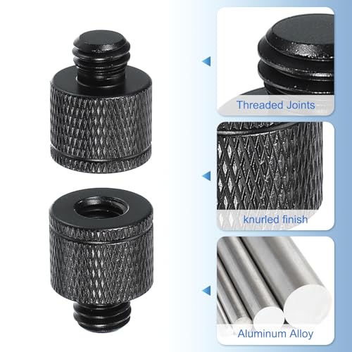 PATIKIL Tripod Screw Adapter M8 Female to 3/8" Male, Tripod Nut Connectors Camera Mount Screw Camera Double Head Converter for Microphone Holder Magic Arms Accessories - size: M8 to 3/8"