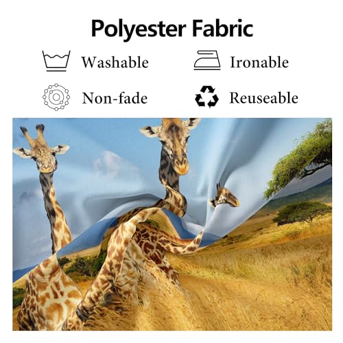 Fabric 10x8ft Kilimanjaro Giraffe Backdrop Africa Safari Landscape Photography Background Giraffe Birthday Kenya Party Decorations Photo Booth Props Wildlife Animals Zoo Theme Party Banner - size: 10x8FT