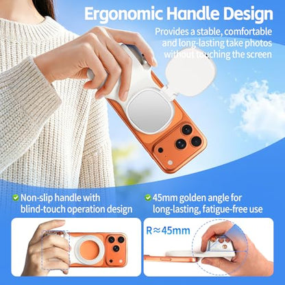Magnetic Phone Camera Grip, Fun Shot Magnetic Camera Grip & Selfie Light for iPhone & Android with Wireless Shutter Button, Creator Kit for TikTok/Selfies/Photography/Video - size: Phone Camera Grip with Light