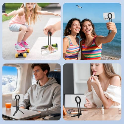 Magnetic Phone Tripod Foldable Aluminum Mini Tripod for i-Phones, Magnetic Pocket Phone Tripods Quick Mount Compatible with Mag-Safe for i-Phones 17/16/15/14/13/12