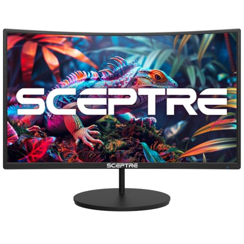 New! Sceptre Curved 24-inch Gaming Monitor 100Hz 1080p R1500 98% sRGB HDMI x2 VGA Build-in Speakers, VESA Wall Mount Machine Black 2026 (C248W-1920RN Series) - style: 24" Curved Gaming 2025