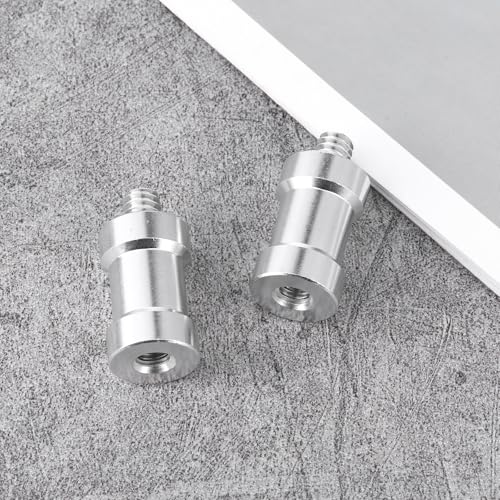 2 PCS Hotshoe/Coldshoe Adapter, 1/4" Female to 1/4" Male Convertor Threaded Screw Adapter Spigot Hotshoe/Coldshoe Adapters Ball Head Flash Trigger Receiver Light Stand adapters for Studio Light Stand