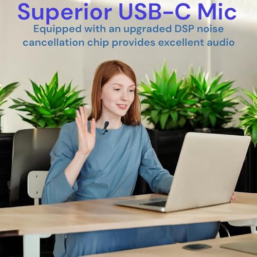 2-Pack Wireless Mini Microphone for iPhone 15,16,17, Lavalier Microphone for Video Recording, 2 In 1 Noise Reduction Lapel Mic For Android, Ipad, PC – Mini Mic with USB-C for Content Creators Potcast