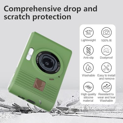 Case for Kodak PIXPRO C1 accessories,Soft Silicone Protective Case,Comes with 2 Screen Protectors and 1 Wrist Strap - Matcha green - color: Matcha green