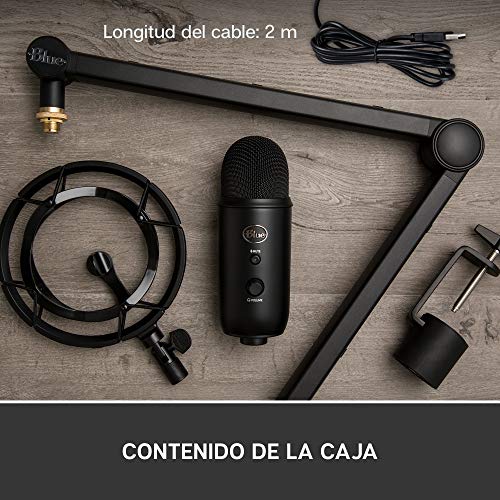 Blue Microphones Blue Yeticaster Professional Broadcast Bundle with Yeti USB Microphone, Radius III Shockmount and Compass Boom Arm (Renewed)
