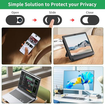 6 Pack Webcam Cover Slide Cover for iPhone iPad MacBook iMac Laptop PC, 0.03 inch Ultra Thin Web Camera Cover Blocker Slider Accessories for Privacy and Security (6 Pack)