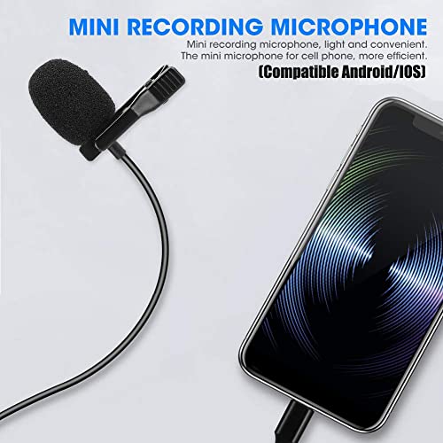 Mobile Phone Microphone,Pocket Phone Mini Recording Karaoke,Small Tie-Clip Microphones,for, Android Smartphone, SLR Camera, Tablet, Computer PC, Hands