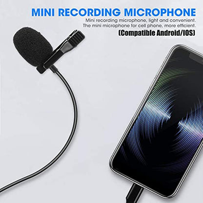 Mobile Phone Microphone,Pocket Phone Mini Recording Karaoke,Small Tie-Clip Microphones,for, Android Smartphone, SLR Camera, Tablet, Computer PC, Hands