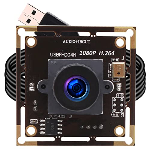 ELP 2.1mm Lens Wide Angle 1080P H.264 Microphone PC Web USB Security Camera for Computer Mini UVC USB2.0 Video Audio Webcam Board 2MP CMOS AR0330 Lightburn Laser Camera for Laptop - size: 2.1mm lens