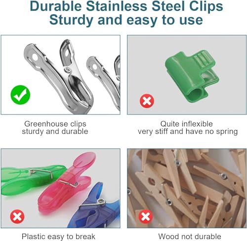 36 Pcs Garden Clips, Greenhouse Clamps, Stainless Steel Greenhouse Clips for Netting, Heavy Duty Row Cover Clips with a Strong Grip for Shade Cloth or Plant Cover on Gardening Hoops - style: 36 PCS Garden Clips