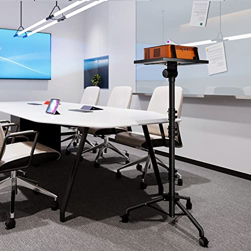 CAHAYA Projector Tripod Stand Adjustable: Height 29 to 65in Projector with Casters Universal Laptop Stand Portable Multifunctional DJ Rack Stand for Outdoor Movies Computer Book DJ Equipment CY0332 - style: Tripod Stand with Casters