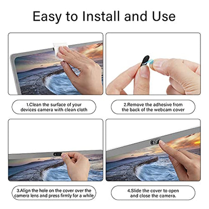 Laptop Camera Cover, 0.027 Inch Ultra Thin Camera Cover, Webcam Privacy Cover Fits on Computer, Laptop, MacBook, PC, Cell Phone, iPhone, iPad, iMac, Tablet, Black Web Cam Cover Sliders (9 Pack) - color: Black (Small 3 Pcs+Large 6 Pcs)