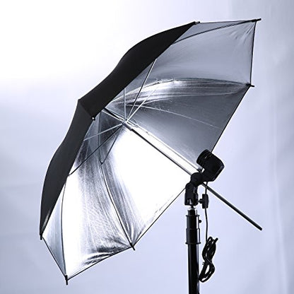 Neewer® 2 PCS 33"/84cm Professional Photography Studio Reflective Lighting Black/Silver Umbrella