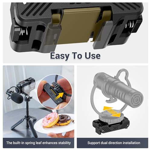 JJC Osmo Action Cold Shoe Expansion Kit for DJI OSMO Action 5 pro 4 3, Quick-Release Cold Shoe Extension Adapter Claw Ports Compatible with Action5, Heavy Duty Nylon Hot Shoe Mount Base Bracket - color: Cold Shoe Expansion Kit