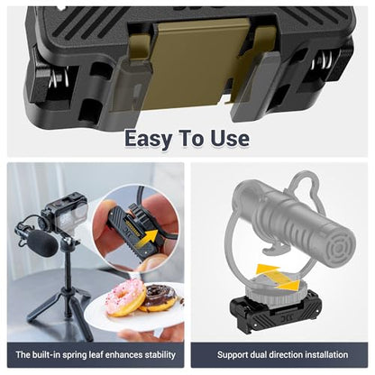 JJC Osmo Action Cold Shoe Expansion Kit for DJI OSMO Action 5 pro 4 3, Quick-Release Cold Shoe Extension Adapter Claw Ports Compatible with Action5, Heavy Duty Nylon Hot Shoe Mount Base Bracket - color: Cold Shoe Expansion Kit